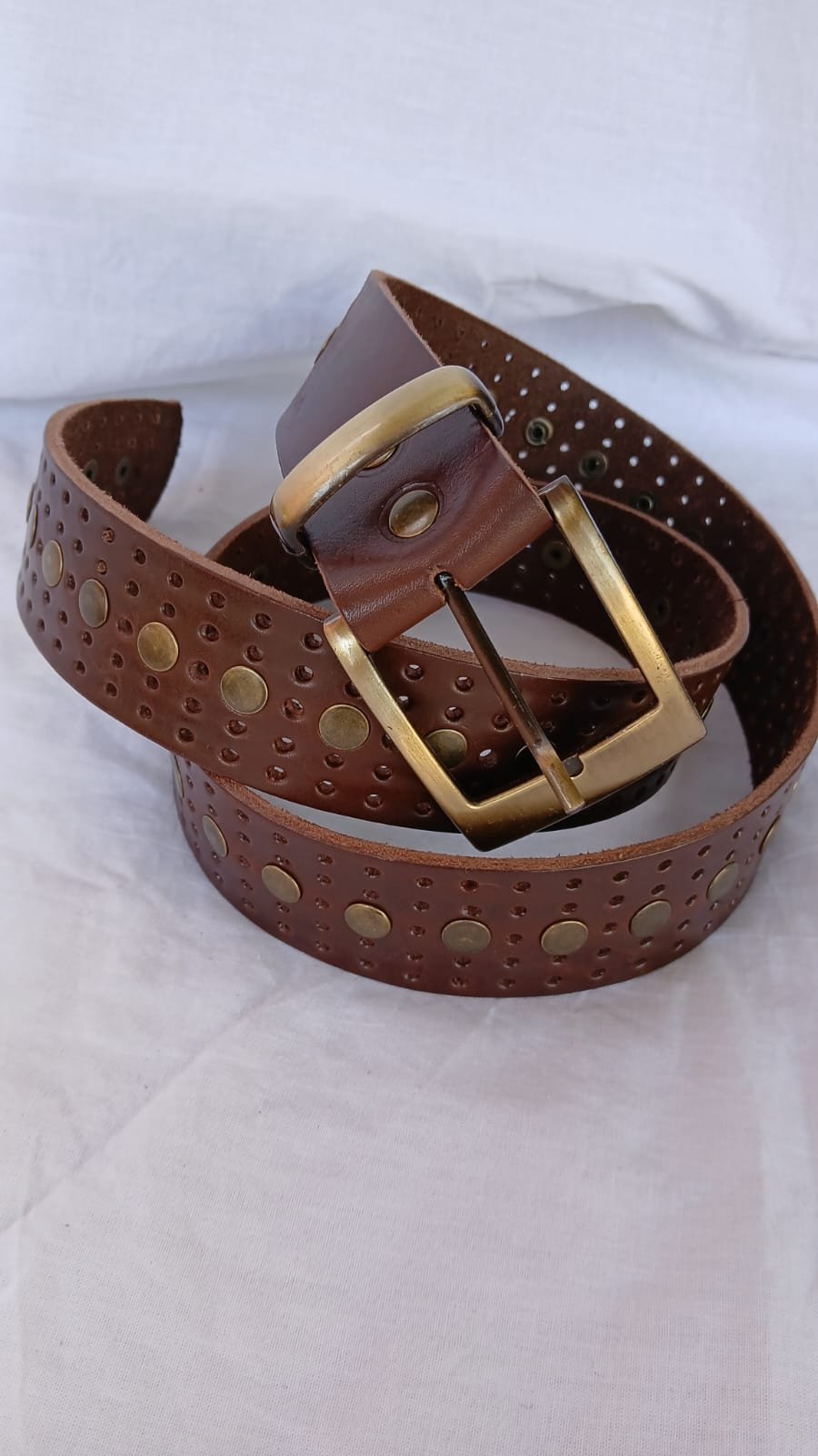 Cinturón Unisex Troquelado Chocolate